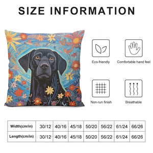 Garden of Stars Black Lab Plush Pillow Case-Cushion Cover-Black Labrador, Dog Dad Gifts, Dog Mom Gifts, Home Decor, Pillows-6