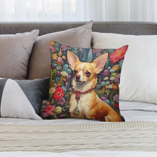 Load image into Gallery viewer, Garden Splendor Chihuahua Plush Pillow Case-Cushion Cover-Chihuahua, Dog Dad Gifts, Dog Mom Gifts, Home Decor, Pillows-2