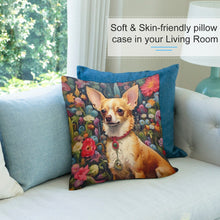 Load image into Gallery viewer, Garden Splendor Chihuahua Plush Pillow Case-Cushion Cover-Chihuahua, Dog Dad Gifts, Dog Mom Gifts, Home Decor, Pillows-7