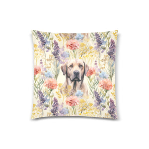 Gentle Giant Chocolate Labrador in Bloom Throw Pillow Covers-2