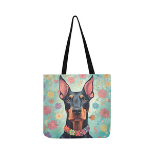 Gentle Guardian Doberman Shopping Tote Bag-Accessories-Accessories, Bags, Doberman, Dog Dad Gifts, Dog Mom Gifts-White-ONESIZE-2