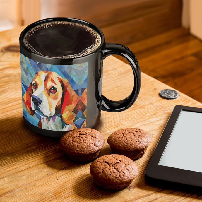 Geometric Gaze Beagle Coffee Mug-ONE SIZE-Black-1