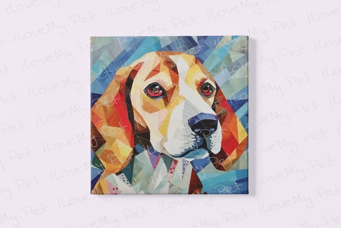 Geometric Gaze Beagle Framed Wall Art Poster-Art-Beagle, Dog Art, Home Decor, Poster-3