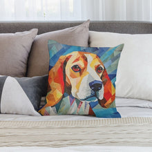 Load image into Gallery viewer, Geometric Gaze Beagle Plush Pillow Case-Cushion Cover-Beagle, Dog Dad Gifts, Dog Mom Gifts, Home Decor, Pillows-2