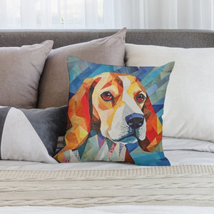 Geometric Gaze Beagle Plush Pillow Case-Cushion Cover-Beagle, Dog Dad Gifts, Dog Mom Gifts, Home Decor, Pillows-2