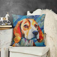 Load image into Gallery viewer, Geometric Gaze Beagle Plush Pillow Case-Cushion Cover-Beagle, Dog Dad Gifts, Dog Mom Gifts, Home Decor, Pillows-3