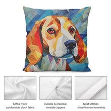 Load image into Gallery viewer, Geometric Gaze Beagle Plush Pillow Case-Cushion Cover-Beagle, Dog Dad Gifts, Dog Mom Gifts, Home Decor, Pillows-5