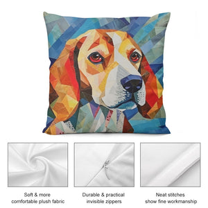 Geometric Gaze Beagle Plush Pillow Case-Cushion Cover-Beagle, Dog Dad Gifts, Dog Mom Gifts, Home Decor, Pillows-5