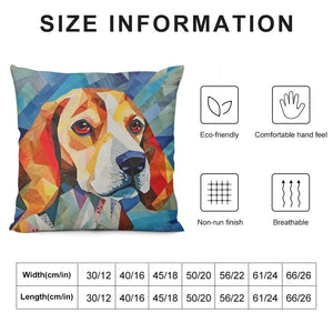 Geometric Gaze Beagle Plush Pillow Case-Cushion Cover-Beagle, Dog Dad Gifts, Dog Mom Gifts, Home Decor, Pillows-6
