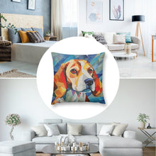 Load image into Gallery viewer, Geometric Gaze Beagle Plush Pillow Case-Cushion Cover-Beagle, Dog Dad Gifts, Dog Mom Gifts, Home Decor, Pillows-8