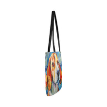 Load image into Gallery viewer, Geometric Gaze Beagle Special Lightweight Shopping Tote Bag-White-ONESIZE-2
