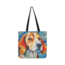 Load image into Gallery viewer, Geometric Gaze Beagle Special Lightweight Shopping Tote Bag-White-ONESIZE-3