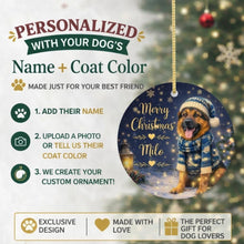 Load image into Gallery viewer, German Shepherd Christmas Ornament - Cozy Winter Pet Portrait Design - Personalize with Photo and Name-Christmas Ornament-Christmas,Christmas Ornament,Personalize Artwork-2