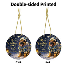 Load image into Gallery viewer, German Shepherd Christmas Ornament - Cozy Winter Pet Portrait Design - Personalize with Photo and Name-Christmas Ornament-Christmas,Christmas Ornament,Personalize Artwork-4