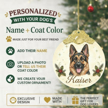 Load image into Gallery viewer, German Shepherd Christmas Ornament - Gold Crown Dog Portrait - Personalized with Photo and Name-Christmas Ornament-Christmas,Christmas Ornament,Personalize Artwork-2