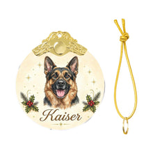 Load image into Gallery viewer, German Shepherd Christmas Ornament - Gold Crown Dog Portrait - Personalized with Photo and Name-Christmas Ornament-Christmas,Christmas Ornament,Personalize Artwork-4