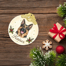 Load image into Gallery viewer, German Shepherd Christmas Ornament - Gold Crown Dog Portrait - Personalized with Photo and Name-Christmas Ornament-Christmas,Christmas Ornament,Personalize Artwork-7