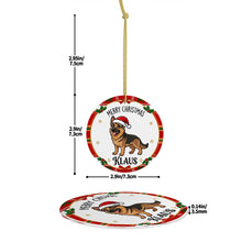 Load image into Gallery viewer, German Shepherd Christmas Ornament - Personalized Whimsical Holiday Cartoon Art Design - with Name-Christmas Ornament-Christmas,German Shepherd,Personalize Artwork-4
