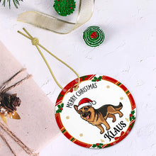 Load image into Gallery viewer, German Shepherd Christmas Ornament - Personalized Whimsical Holiday Cartoon Art Design - with Name-Christmas Ornament-Christmas,German Shepherd,Personalize Artwork-6