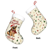 Load image into Gallery viewer, German Shepherd Christmas Stocking - Cozy Festive Wishes - Personalize with Photo and Name-Christmas Ornament-Christmas,Christmas Stocking,Personalize Artwork-4