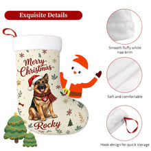 Load image into Gallery viewer, German Shepherd Christmas Stocking - Cozy Festive Wishes - Personalize with Photo and Name-Christmas Ornament-Christmas,Christmas Stocking,Personalize Artwork-5