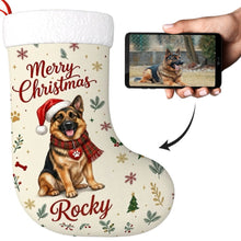 Load image into Gallery viewer, German Shepherd Christmas Stocking - Cozy Festive Wishes - Personalize with Photo and Name-Christmas Ornament-Christmas,Christmas Stocking,Personalize Artwork-1
