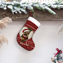Load image into Gallery viewer, German Shepherd Christmas Stocking – Heart Knit Portrait – Personalize with Photo and Name-Christmas Ornament-Christmas,Christmas Stocking,German Shepherd,Personalize Artwork-8