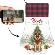 Load image into Gallery viewer, German Shepherd Christmas Stocking - Home for the Holidays - Personalize with Photo and Name-Christmas Ornament-Christmas,Christmas Stocking,Personalize Artwork-1