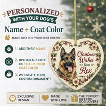 Load image into Gallery viewer, German Shepherd Dog Ornament - Christmas Wishes Design - Personalized with Name-Christmas Ornament-Christmas,German Shepherd,Personalize Artwork-2