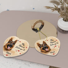 Load image into Gallery viewer, German Shepherd Dog Ornament - My Heart Belongs To Design - Personalized with Name-Christmas Ornament-Christmas,German Shepherd,Personalize Artwork-6