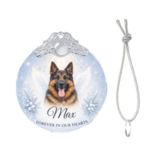 Load image into Gallery viewer, German Shepherd Ornament - Angel Dog Memorial Design - Personalized with Photo and Name-Christmas Ornament-Christmas,Christmas Ornament,German Shepherd,Personalize Artwork-4