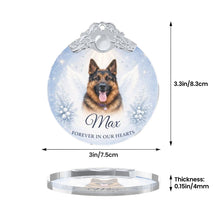Load image into Gallery viewer, German Shepherd Ornament - Angel Dog Memorial Design - Personalized with Photo and Name-Christmas Ornament-Christmas,Christmas Ornament,German Shepherd,Personalize Artwork-6