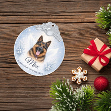 Load image into Gallery viewer, German Shepherd Ornament - Angel Dog Memorial Design - Personalized with Photo and Name-Christmas Ornament-Christmas,Christmas Ornament,German Shepherd,Personalize Artwork-7