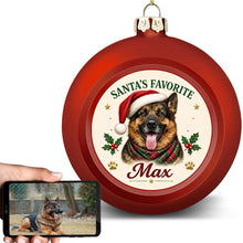 Load image into Gallery viewer, German Shepherd Ornament - Classic Red Round Shape - Santa's Favourite Design - Personalized with Name-Christmas Ornament-Christmas,German Shepherd,Personalize Artwork-1