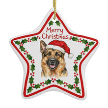 Load image into Gallery viewer, German Shepherd Ornament - Personalized Star Shaped Christmas Folk-Art Design-Christmas Ornament-Christmas,German Shepherd,Personalize Artwork-3