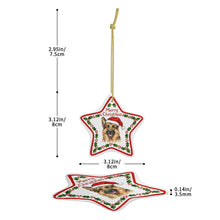 Load image into Gallery viewer, German Shepherd Ornament - Personalized Star Shaped Christmas Folk-Art Design-Christmas Ornament-Christmas,German Shepherd,Personalize Artwork-4