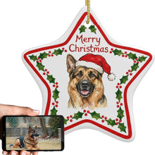 Load image into Gallery viewer, German Shepherd Ornament - Personalized Star Shaped Christmas Folk-Art Design-Christmas Ornament-Christmas,German Shepherd,Personalize Artwork-1