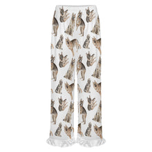 Load image into Gallery viewer, German Shepherd Pajama Pants for Women - Ruffle Hem Design - Watercolor Celebration German Shepherds-Pajamas-Apparel,Dog Mom Gifts,German Shepherd,Pajamas-22