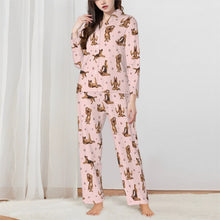 Load image into Gallery viewer, German Shepherd Pajamas for Women - XL Available - German Shepherds Doing Yoga-Pajamas-Apparel,Dog Mom Gifts,German Shepherd,Pajamas-Pink-XS-2