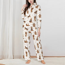 Load image into Gallery viewer, German Shepherd Pajamas for Women - XL Available - German Shepherds Doing Yoga-Pajamas-Apparel,Dog Mom Gifts,German Shepherd,Pajamas-White-XS-3