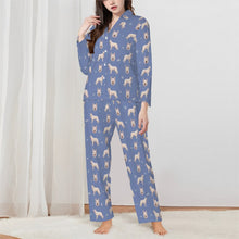Load image into Gallery viewer, German Shepherd Pajamas for Women - XL Available - Yes I Love White German Shepherds-Pajamas-Apparel,Dog Mom Gifts,German Shepherd,Pajamas-Blue-XS-3
