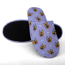 Load image into Gallery viewer, German Shepherd Slippers for Women - Beaming German Shepherd Love - Flannel-Accessories,Dog Mom Gifts,German Shepherd,Slippers-23
