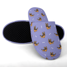 Load image into Gallery viewer, German Shepherd Slippers for Women - Playful German Shepherd - Flannel-Slippers-24