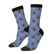 Load image into Gallery viewer, German Shepherd Socks - Beaming German Shepherd Love-Wear Accessories-Blue-3 Black-One Size-21