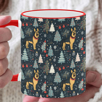German Shepherd Winter Wonderland Christmas Coffee Mug-White-ONE SIZE-1