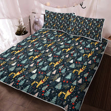 Load image into Gallery viewer, German Shepherd Winter Wonderland Christmas Quilt Blanket Bedding Set-Bedding-Bedding, Blankets, Christmas, German Shepherd, Home Decor-Twin-Only Quilt-1