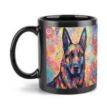 Load image into Gallery viewer, German Shepherd with Abstract Patterns Coffee Mug-5