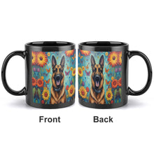 Load image into Gallery viewer, German Shepherd with Flowers and Butterflies Coffee Mug-2