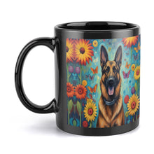 Load image into Gallery viewer, German Shepherd with Flowers and Butterflies Coffee Mug-5