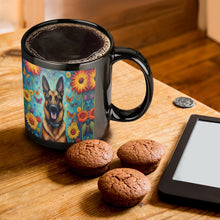 Load image into Gallery viewer, German Shepherd with Flowers and Butterflies Coffee Mug-ONE SIZE-Black-1